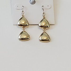 GOLD TONE DOUBLE DROP EARRINGS